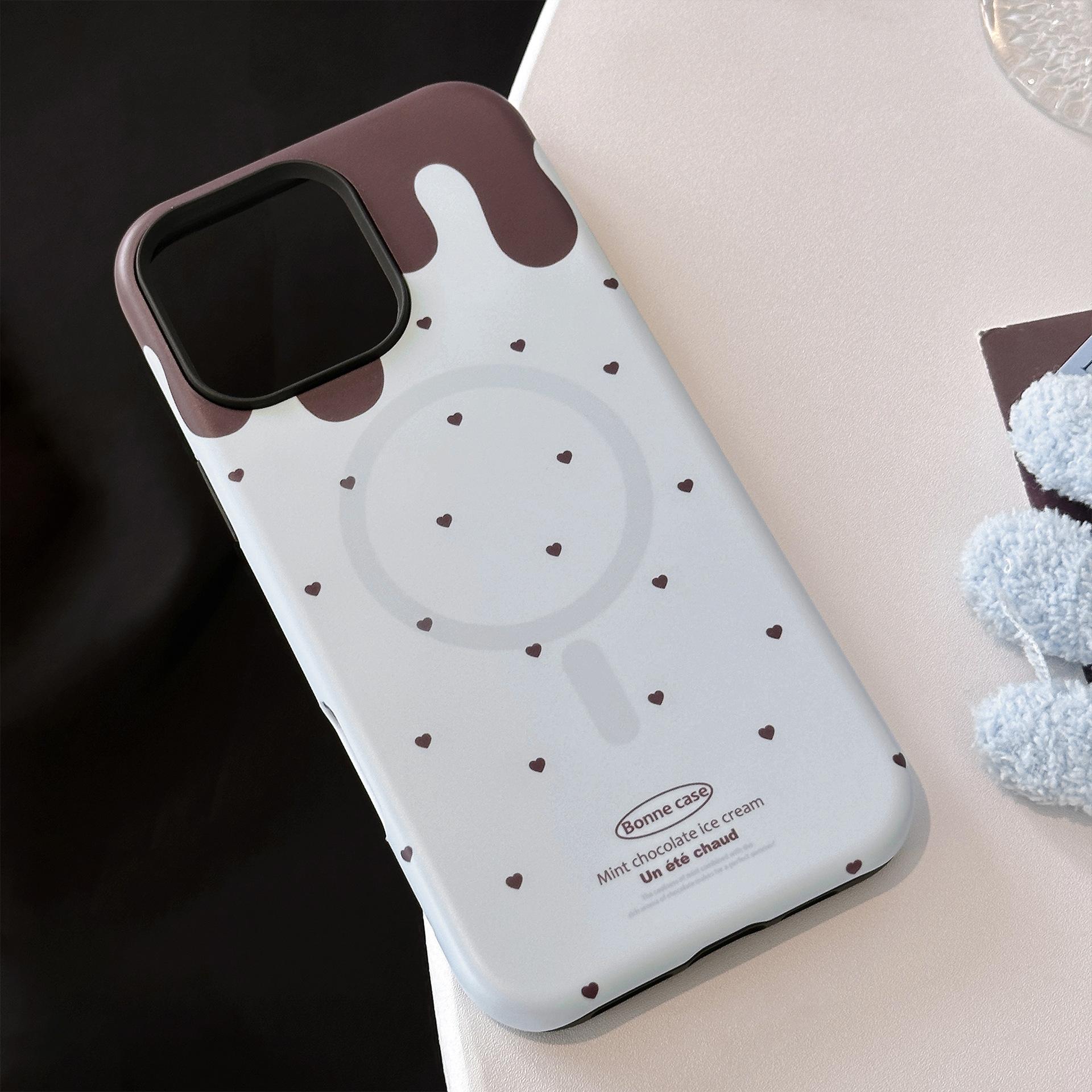 

Magnetic Bracket IPhone 16promax IPhone Case 14 Suitable for 13 Philly Mint Ice Cream Summer 12promax