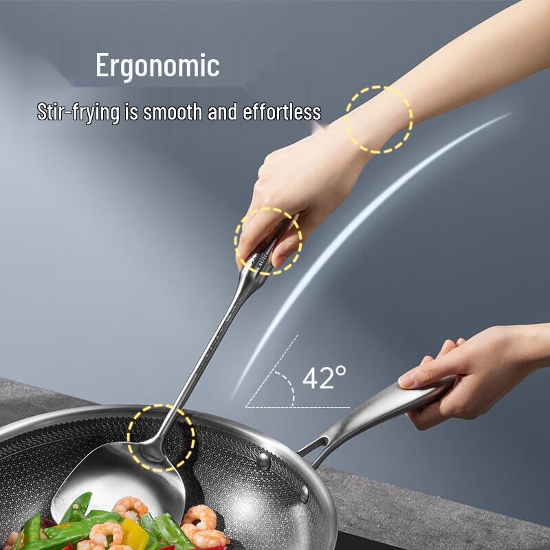 COOKER KING 304 Stainless Steel Wok Spatula and Soup Ladle Set