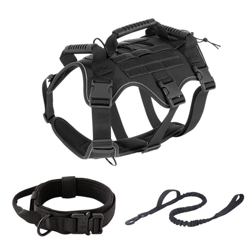 Reflective Tactical Dog Harness: Breathable, Lightweight, Anti-Pull Design for Large Dogs