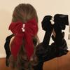 Red Bow Headdress For Ladies Sweet Hair Clip Bride Engagement Wedding Hairpin Spring Clip Fashion Hair Accessories Gifts