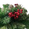18 Inch Lighted Artificial Christmas Urn Filler Pre-lit Xmas Pine Tree with Cones Red Berries Small Christmas Tree with Tripod Stake for Porch