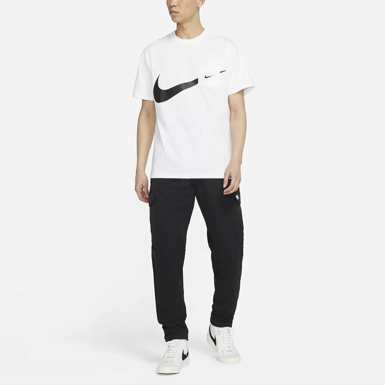 Nike Sportswear Swoosh Casual Round Neck Logo Pocket Short Sleeve T-Shirt Men Tops White DJ4134-100