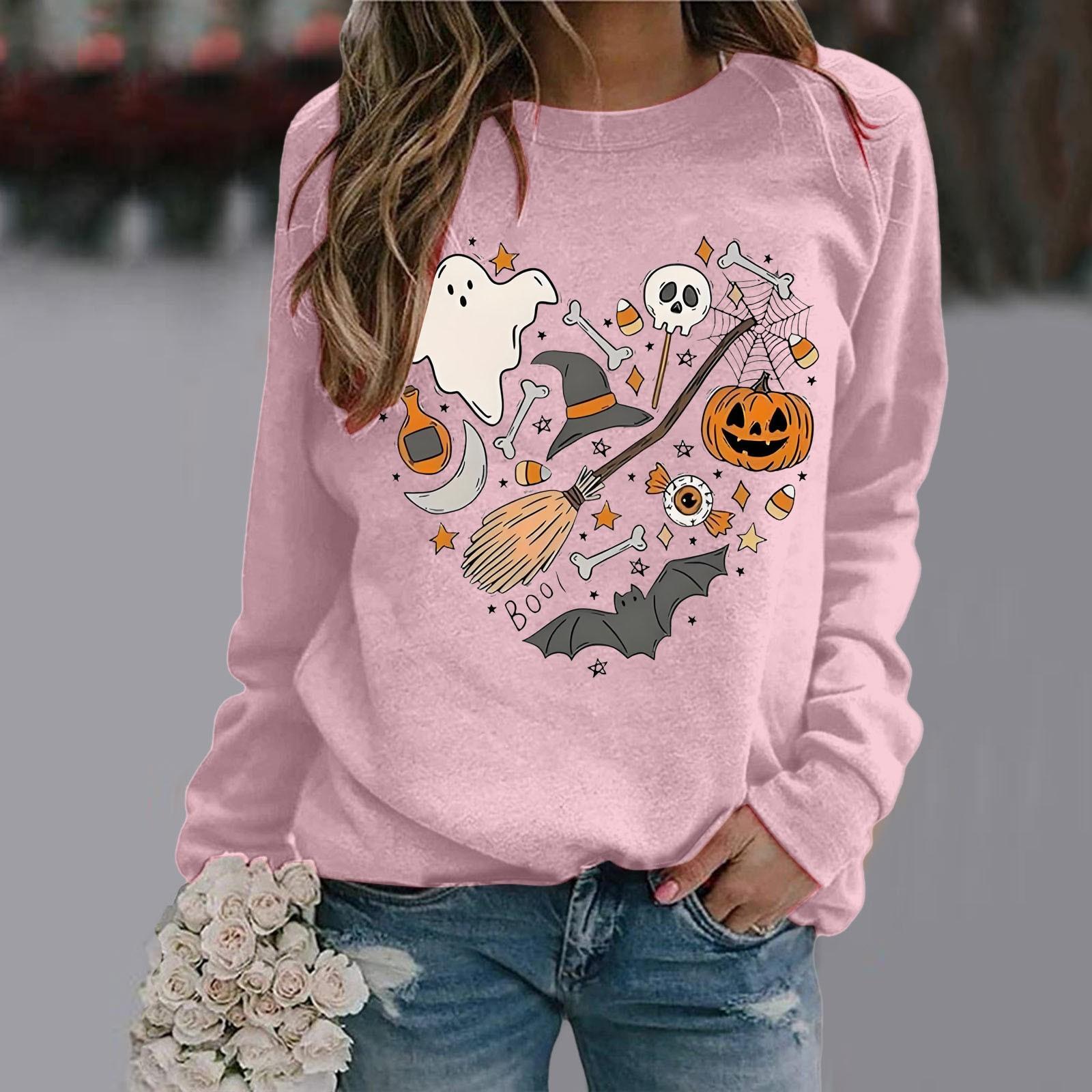 

Толстовка с круглым вырезом на Хэллоуин Унисекс Толстовка с принтом на Хэллоуин Без капюшона Толстовка с длинным рукавом Верхняя одежда для женщин 8xl