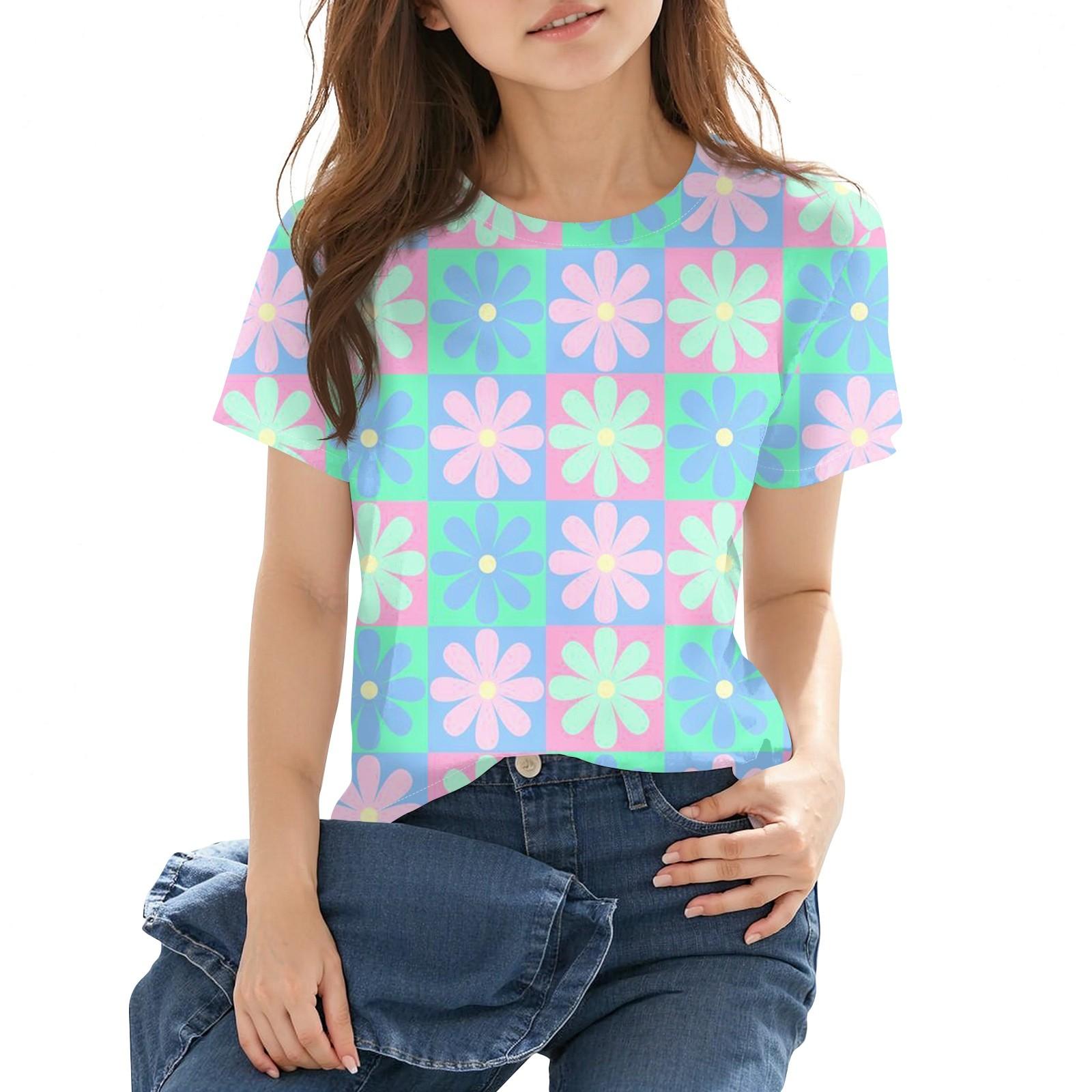 

Детская повседневная футболка с короткими рукавами и круглым вырезом с принтом, модная 160 циан