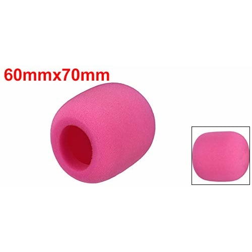 uxcell Foam Microphone Cover, Thick Sponge, 60mm Outer Diameter, Handheld Microphone Windscreen, Pink, KTV, 1 Piece