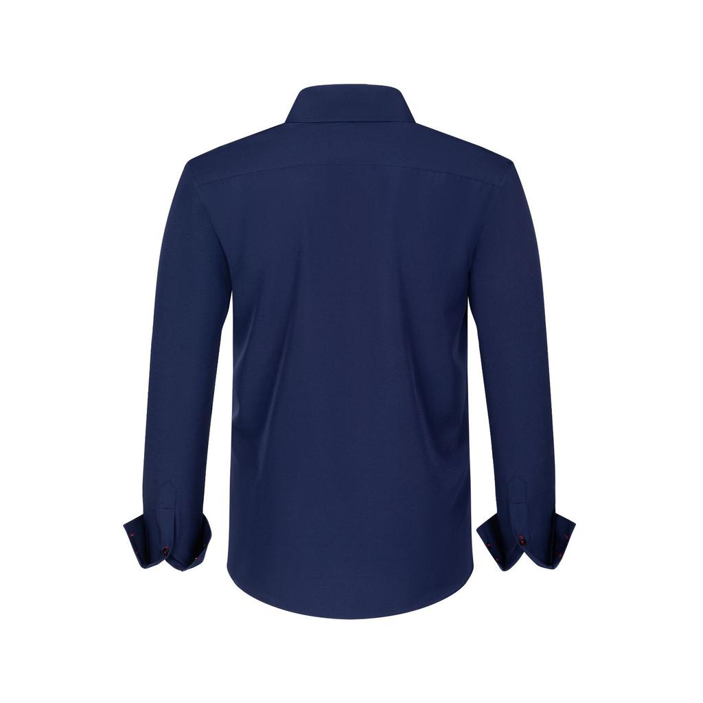 Men's Fashion Spring and Summer Top Patchwork T-shirt Long Sleeve Turn Down Collar Shirt