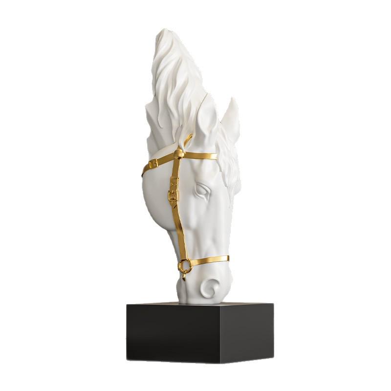 Modern 3D Abstract Horse Head Ornament - Art Decor for Living Room, TV Cabinet, Wine Cabinet, or Housewarming Gift