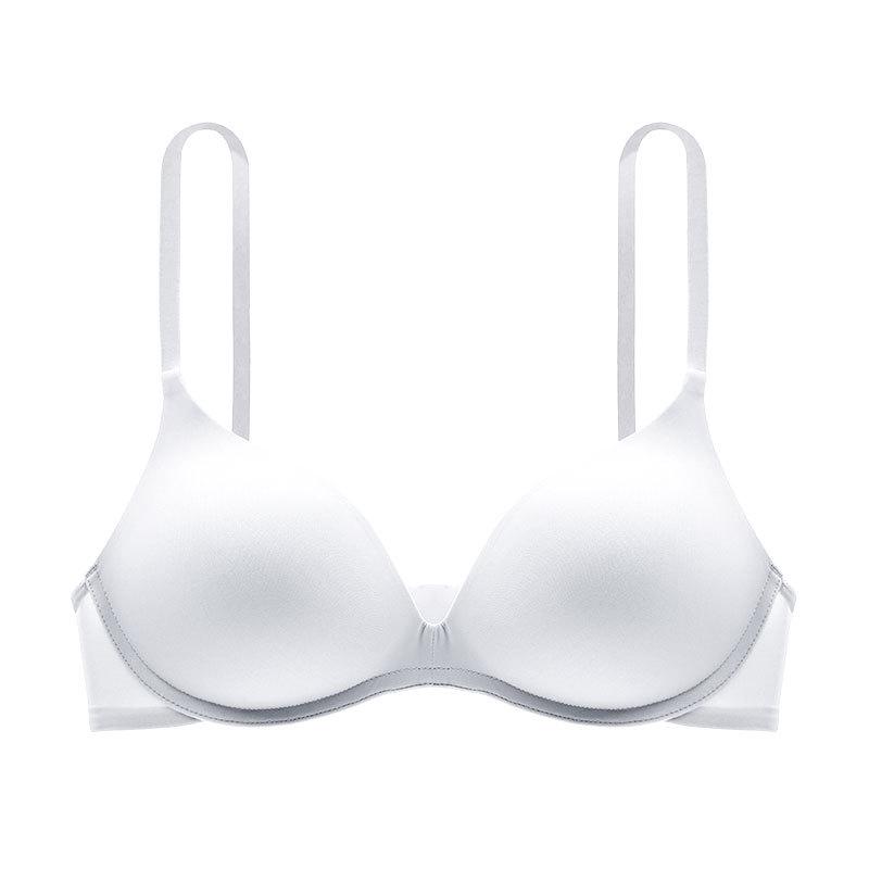 „Zhiqu nahtloser weißer Triangel-BH – bügellos, sexy, geraffte Passform“