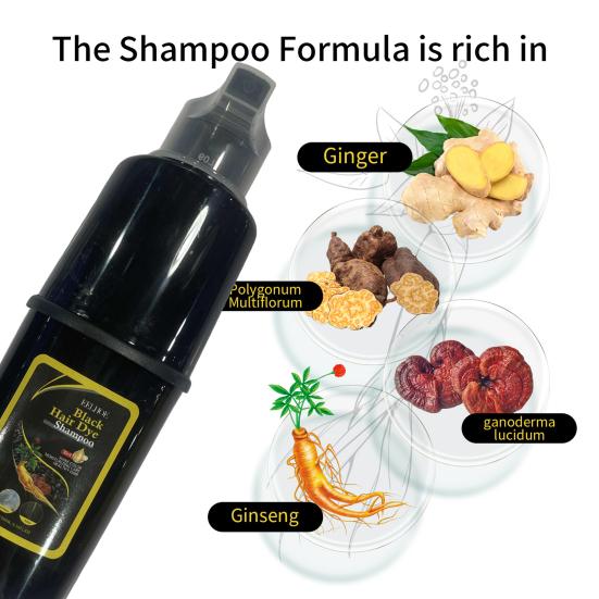 100ML 3-in-1 Hair Color Shampoo Ammonia-Free Herbal Ingredients Moisturising Protecting Hair Black Hair Dye