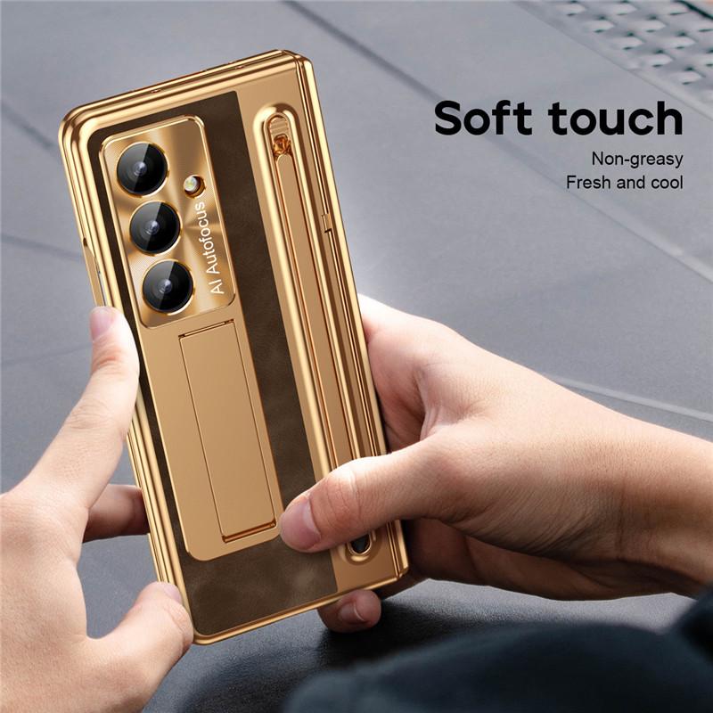 Plating with Screen Protector Cover for Samsung Galaxy Z Fold 8 Ultra 7 6 5 4 Fold8 5G S Pen Slot Hinge Protection Case