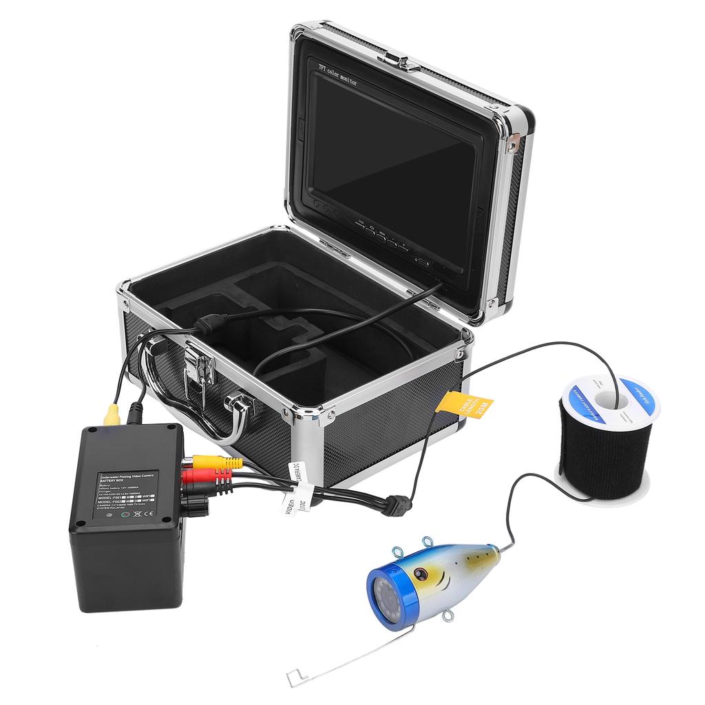 7in Underwater Fishing Camera 1000TVL 30 LEDs IP68 Waterproof Color Monitor 100‑240V