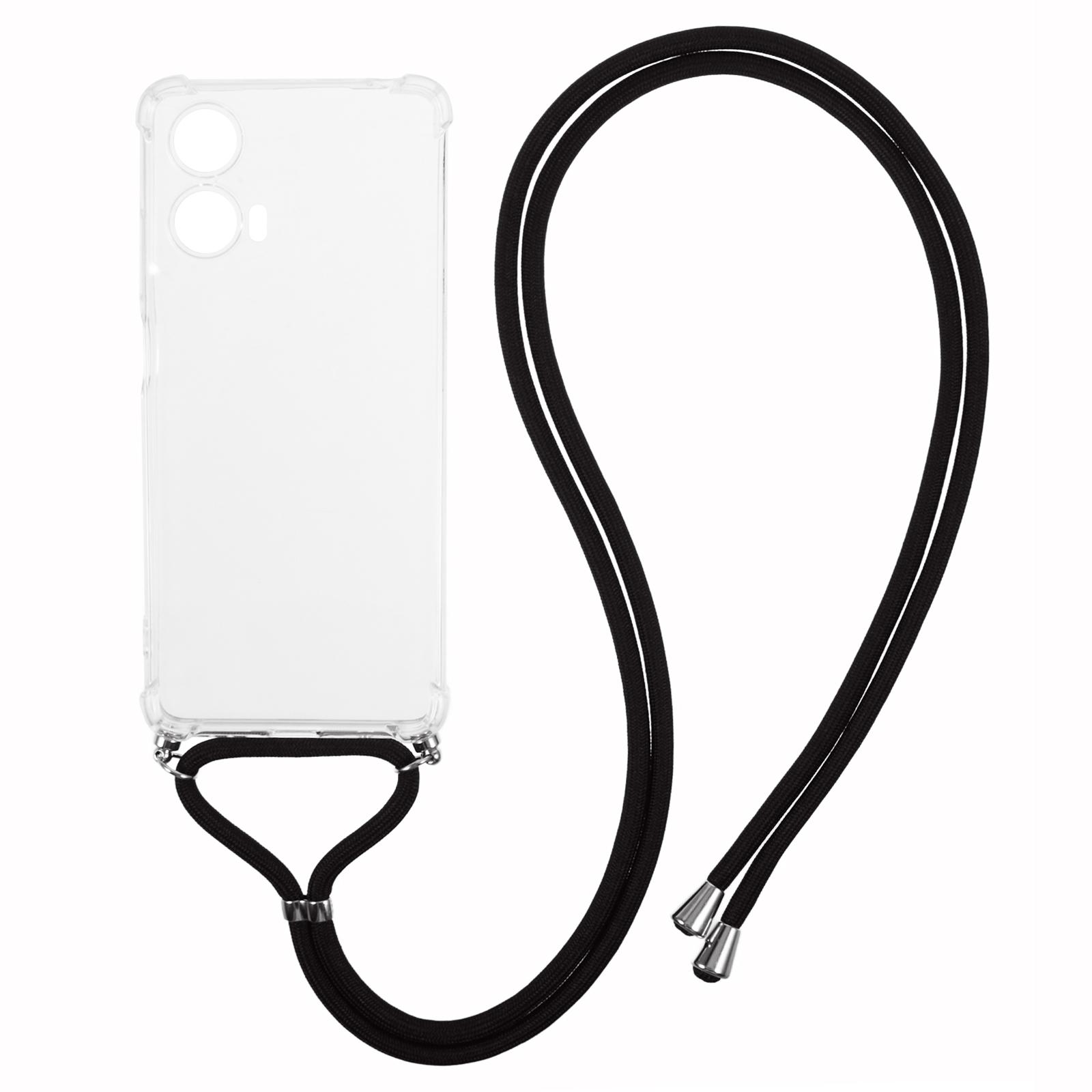 

For Motorola Moto G24 4G Case Reinforced Corner TPU Clear Phone Cover with Lanyard A