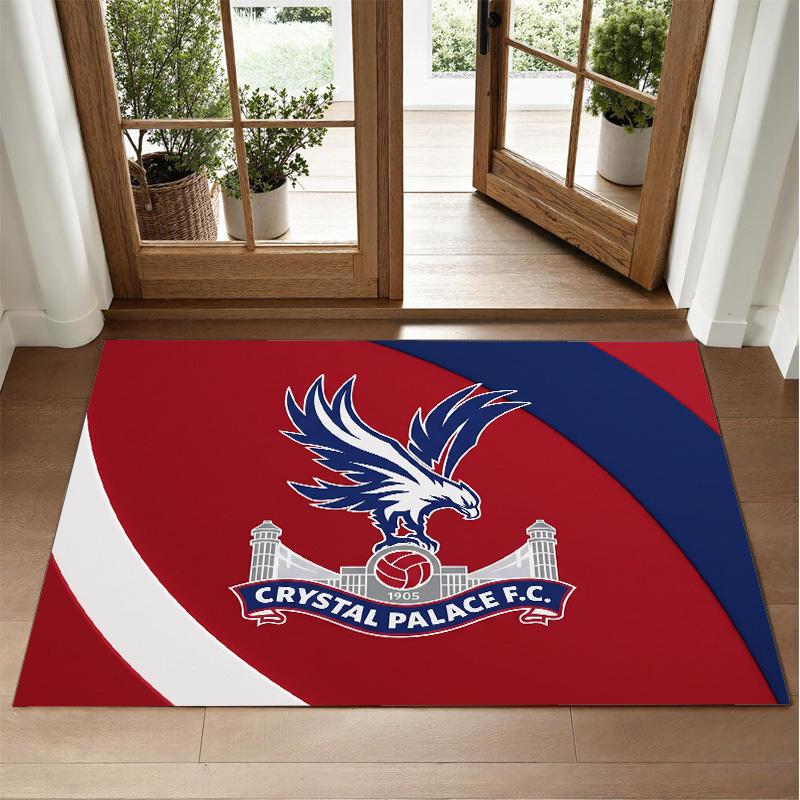 Crystal Palace Football Design Crystal Velvet Rug Soft Decorative Mat for Bedroom Entrance