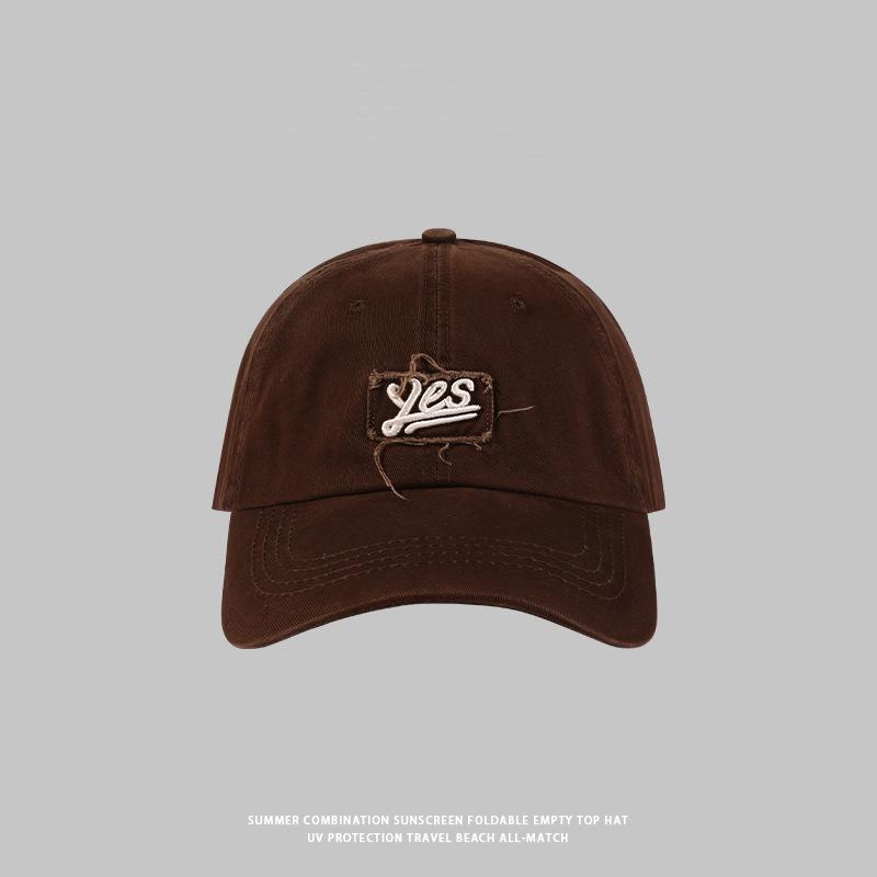 Washed Embroidery Letter Soft Top Baseball Cap Children's Autumn New Versatile Sunshade Couple Cap Men's Tide