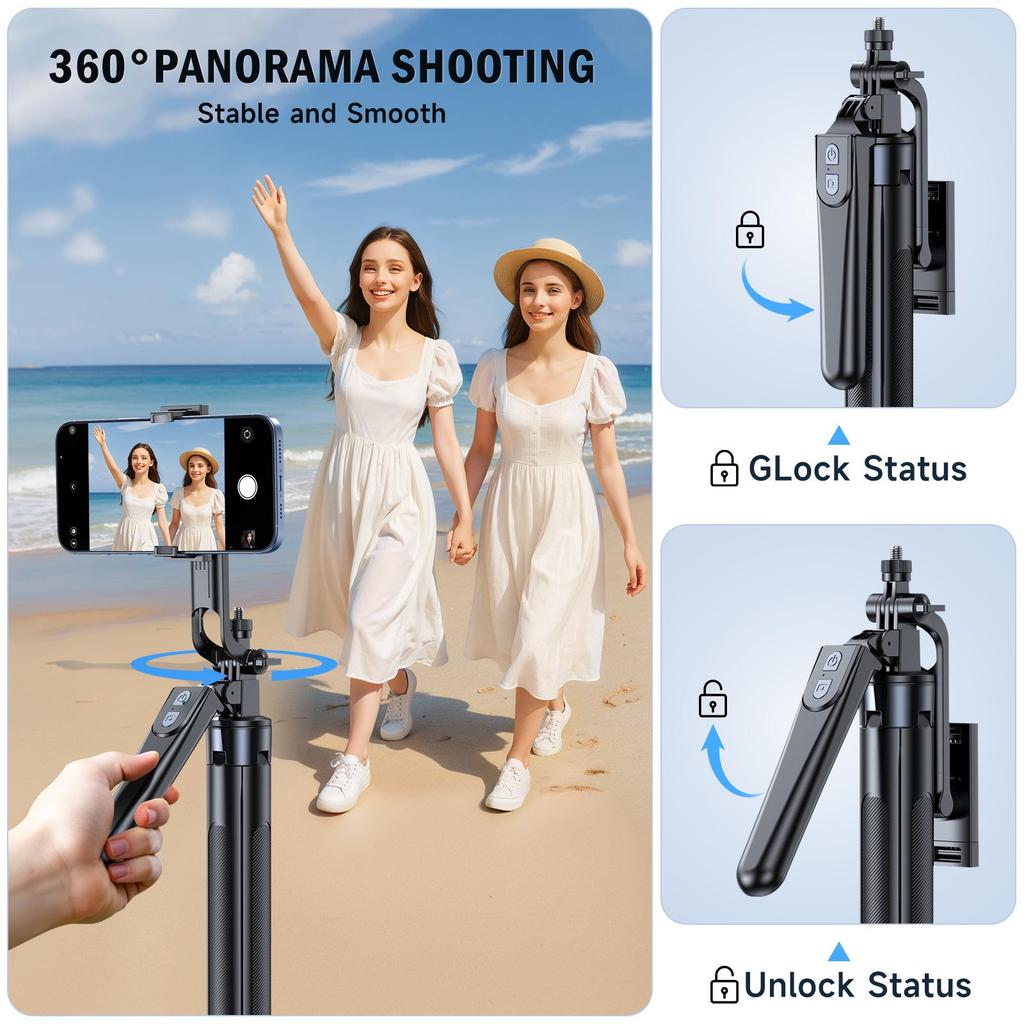 Bluetooth Selfie & Live Streaming Floor Stand for Mobile Phones
