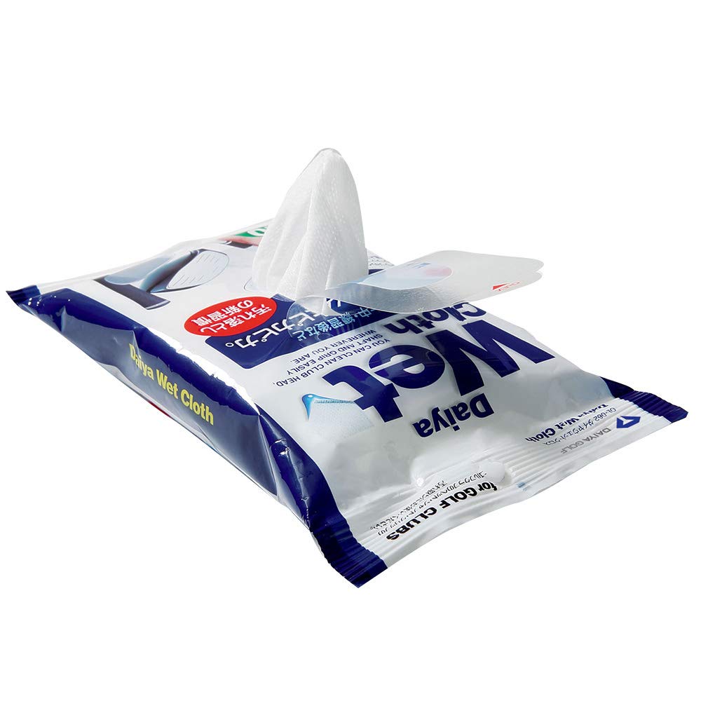 DAIYA GOLF Diamond Wet Cloths Clean Your Entire Club with Alkaline Electrolyzed Water To Remove Dirt and Disposable Wipes for Club Maintenance and