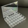 Clear Plastic 28 Grid Jewelry Box Durable Compartment Storage Box Tabletop Organizer Doll Display Case Earring Bead Container
