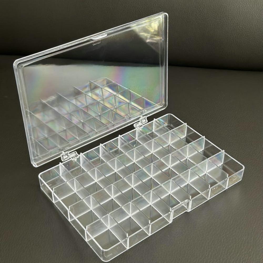 Clear Plastic 28 Grid Jewelry Box Durable Compartment Storage Box Tabletop Organizer Doll Display Case Earring Bead Container