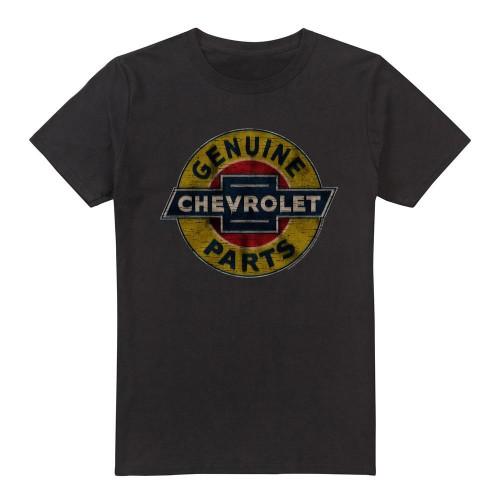 Chevrolet Unisex Adult Genuine Parts Distressed Emblem T-Shirt