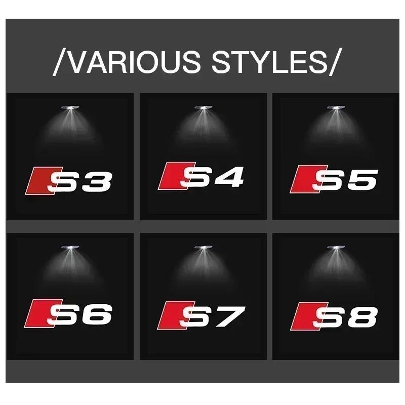 2Pcs Led Logo light Welcome Light HD For AUDI line S3 S4 RS S6 S5 S7 S8 A3 A4 A5 A6 A7 Q3 Q7 quattro Projector Shadow Ghost Lamp