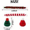 10-100PCS Mini Christmas Tree Ornaments Hats and Scarves Red Green Knit Yarn Pom Pom Holiday Hanging Decor Party Accessories