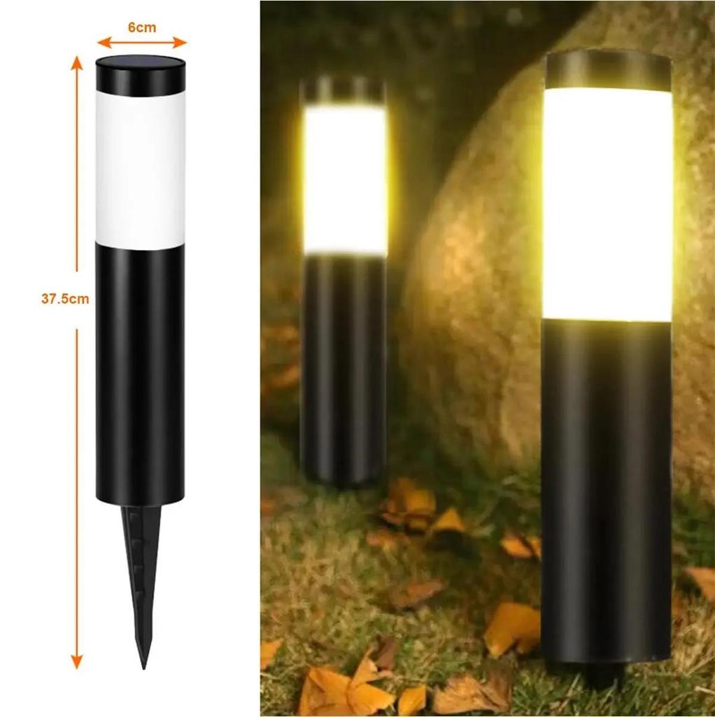 Cylindrical Garden Solar Light Dusk To Dawn Outdoor Waterproof Lights Lamp Cool White Warm White Solar Powered Garden Lighting