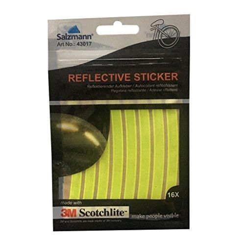 

Salzmann 3M Scotchlite Reflective Stickers for Backpacks, Bikes, Helmets, Vehicles, Set of 16 (Neon Green)