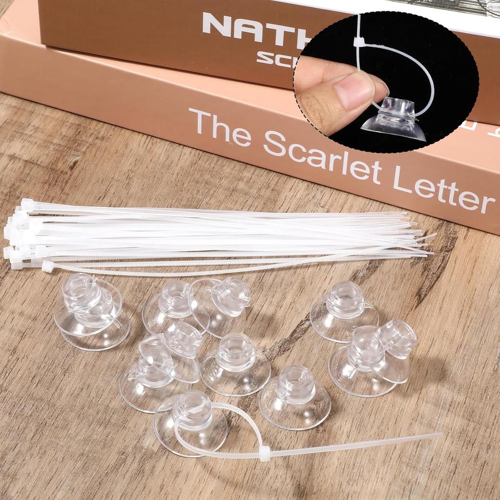 15pcs Clear Silicone Suction Cups for Aquariums with Zip Ties Aquarium Suction Cups for Tubing Fish Tank Plant Holder Binding Fish Tank Rubber