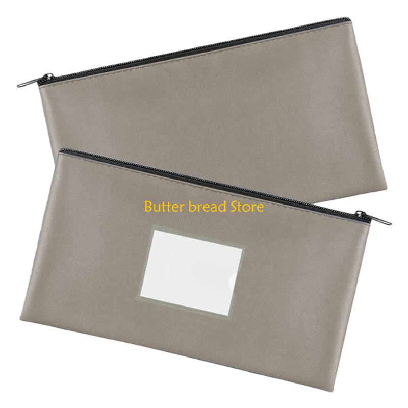 W89C Office File Organizers Waterproof PU Card Slot Clear Front for Professional Use