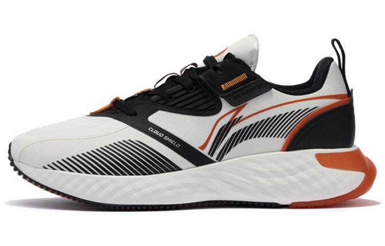 Li Ning Cloud Shield Амортизация Нескользящие Износостойкие Низкие Беговые Кроссовки Мужские Бело-Черные AGLR233-4 43.5