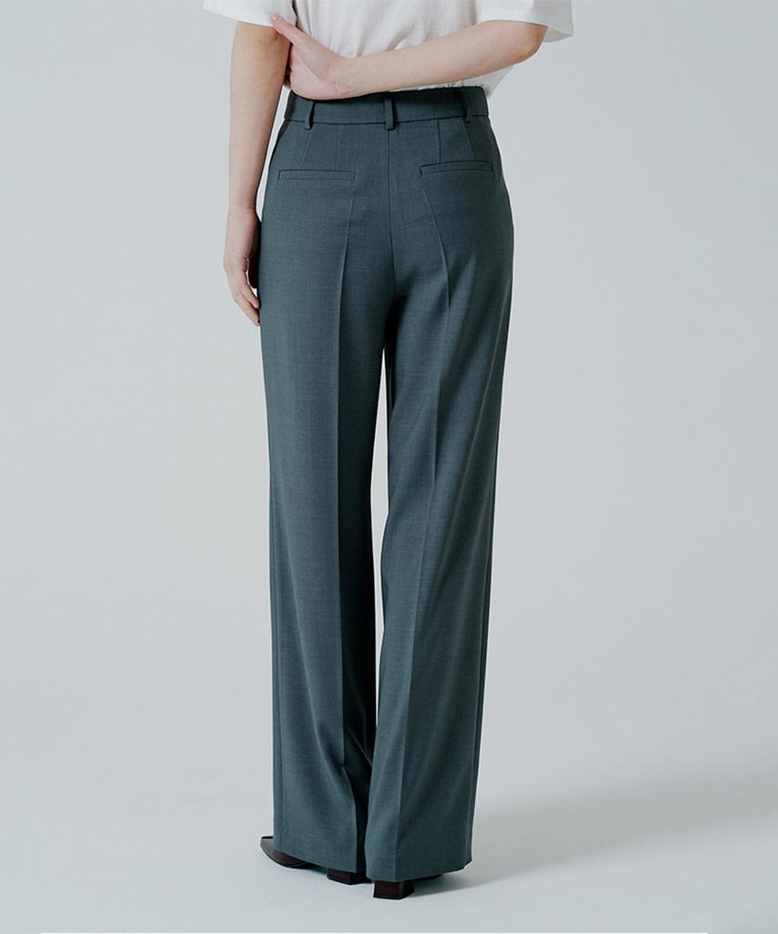 PINBLACK Single-Pleat Semi-Wide Pants Gray