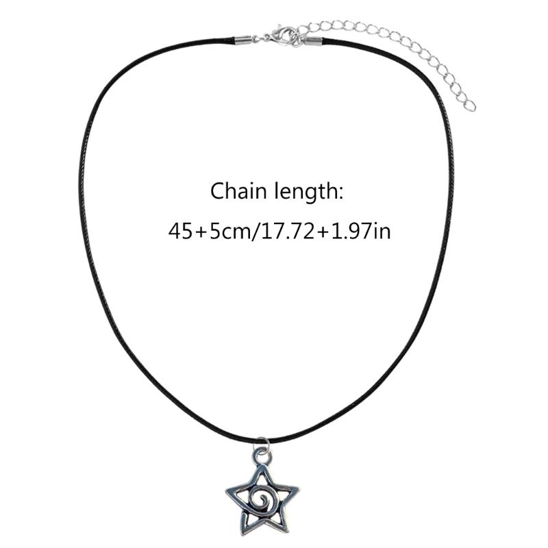 Silver Swirl Star Pendant Necklace Adjustable Length Clavicle Chains Fashionable Punk Collarbone Chain Jewelry for Women