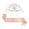 Princess crown bridal rhinestone headband birthday tiara prom party sash