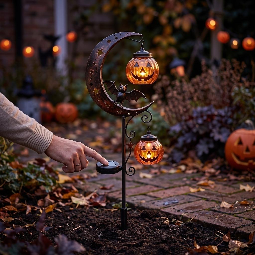 Pumpkin Shape Outdoor Garden Light for Fall Yard Decoration