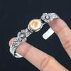 Daughters Day Sale 925 Silver Natural Shiva Eye Shell New Flower Bangle Bracelet