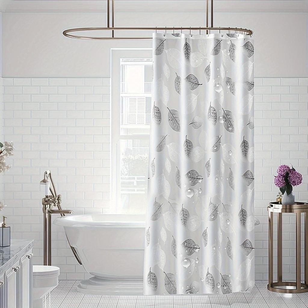 Waterproof PEVA Shower Curtain Set, Mildew-Resistant with Rod, Punch-Free Design