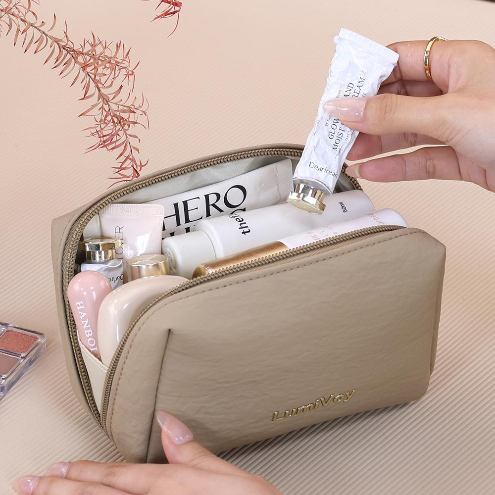 Portable Luxury Cosmetic Storage Bag Waterproof Lightweight Mini Makeup Pouch for Women Travel Lipstick Toiletry Organizer
