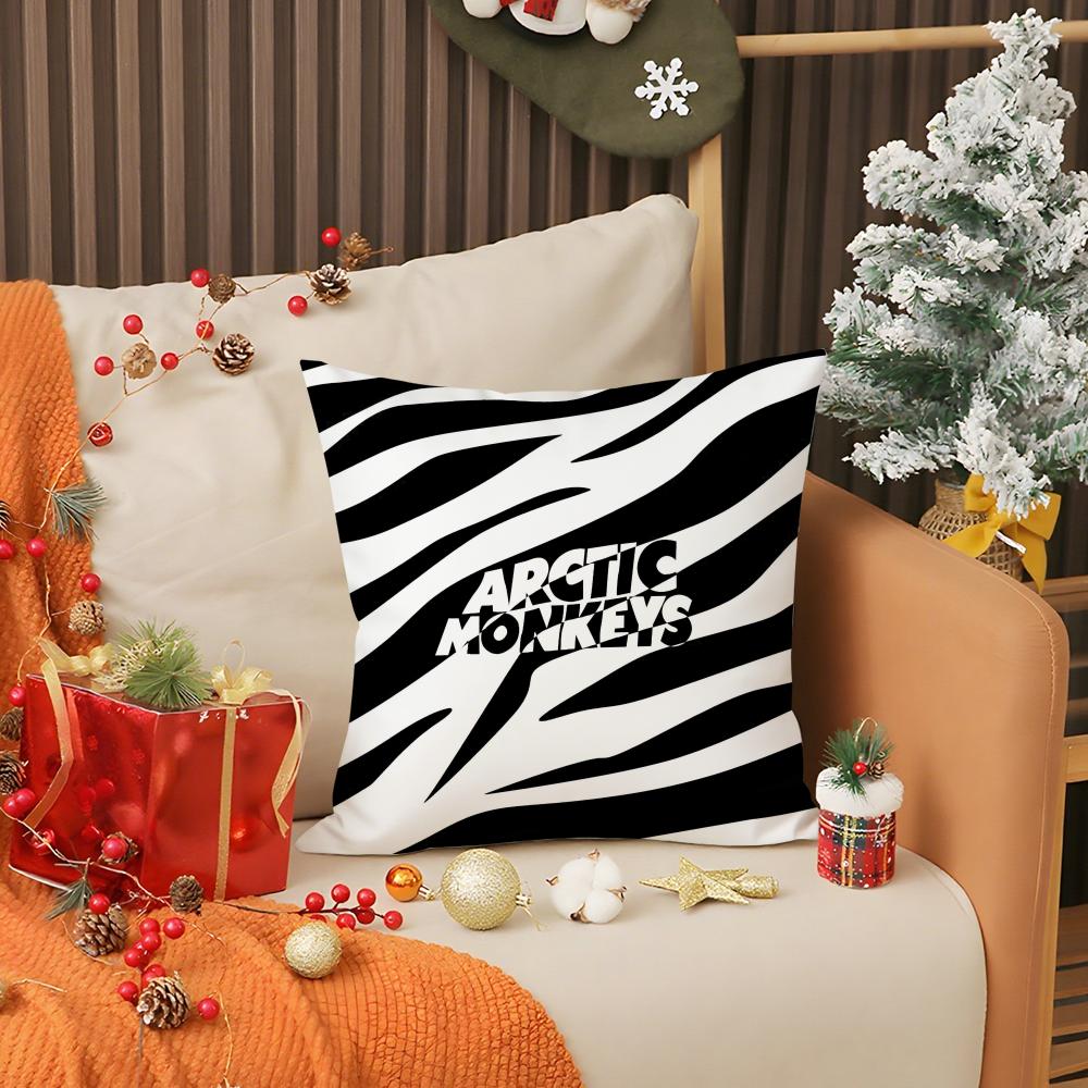 Hot A-Arctic Monkeys Brand Pillow Case Anti-dustmite Pillow Invisible zipper silky short plush Sofa cushion cover