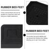 4 Pcs Black Rubber Furniture Floor Mat Bed Riser Anti Slip Feet Heavy Duty Sofa Couch Heightening Frame Lifts Table Leg