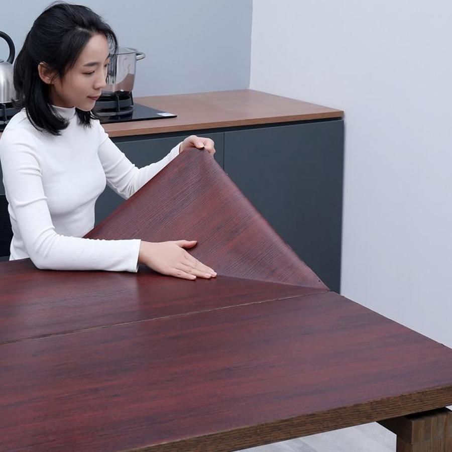 Wood Pattern Stickers Self-Adhesive Wallpaper Waterproof Background Wall Kitchen Cabinets Table Old Furniture Refurbished Film