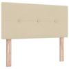 Box Spring Bed with Mattress and Headboard Cream 80 x 200 cm Fabric