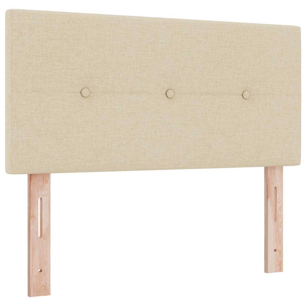 Box Spring Bed with Mattress and Headboard Cream 80 x 200 cm Fabric