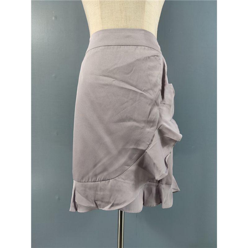 

Lady Ruffles Asymmetrical Professional Skirt Taro Purple L