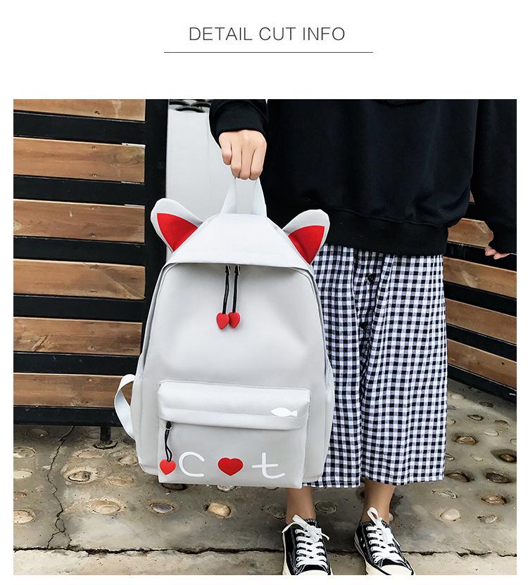 Fresh Korean Style 4-Piece Backpack Set for Middle School Students - Casual Travel and Sports Bag for Women