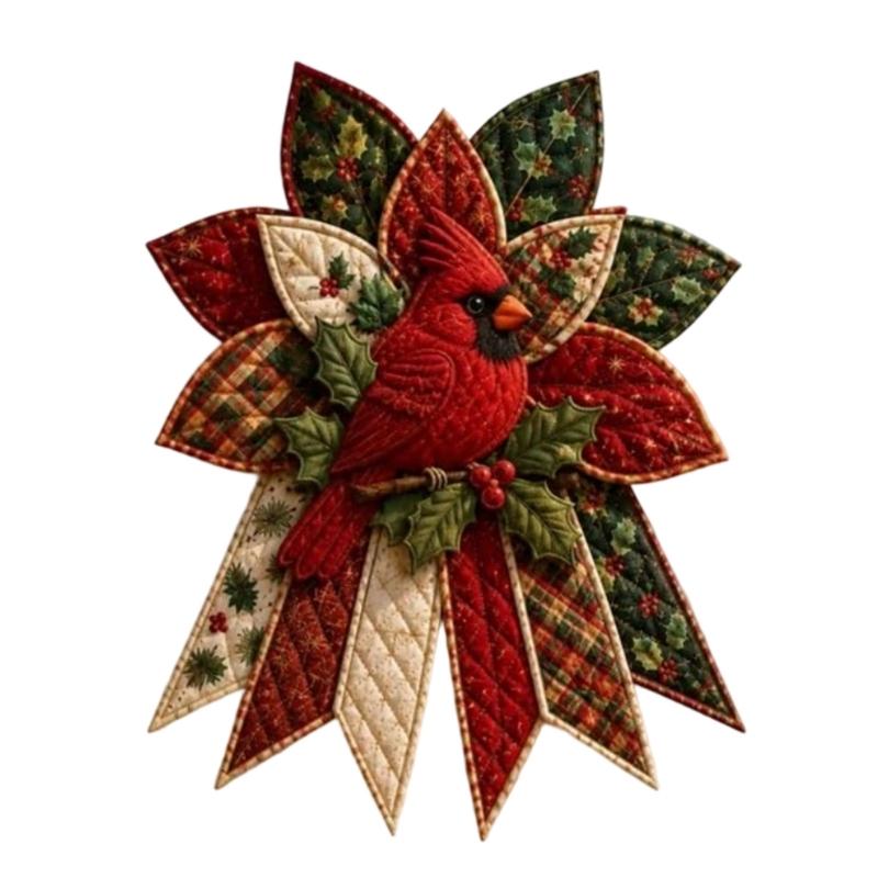 DIY Stoff-Weihnachtskranz Bastelset zum Handnähen einer strahlenden Patchwork-Dekoration für die Innen-Feiertagsdekoration