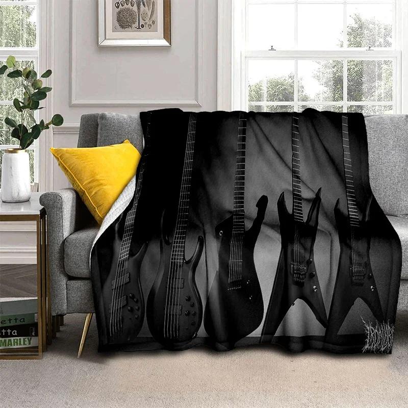 Electric Guitar 3D Classical Guitar Blanket,Soft Throw Blanket for Home Bedroom Bed Sofa Picnic Travel Office Cover Blanket Kids