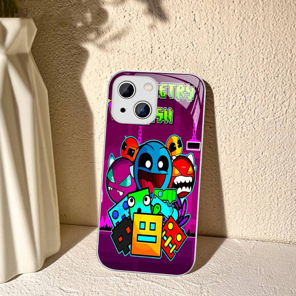 Game Geometry Dash Tempered Glass For Iphone 14 13 12 11 Pro Mini XS MAX 14Plus X XS XR Cover