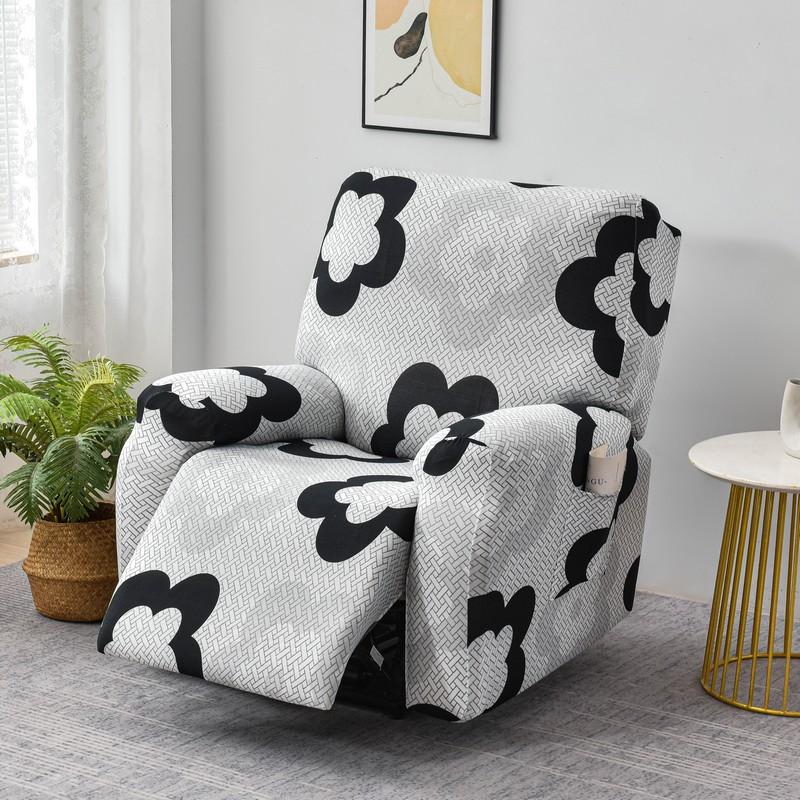 4-Piece Recliner Chair Cover Stretch Chair Cover For Recliner Chair Slipcover For Living Room Recliner Protector With Pocket