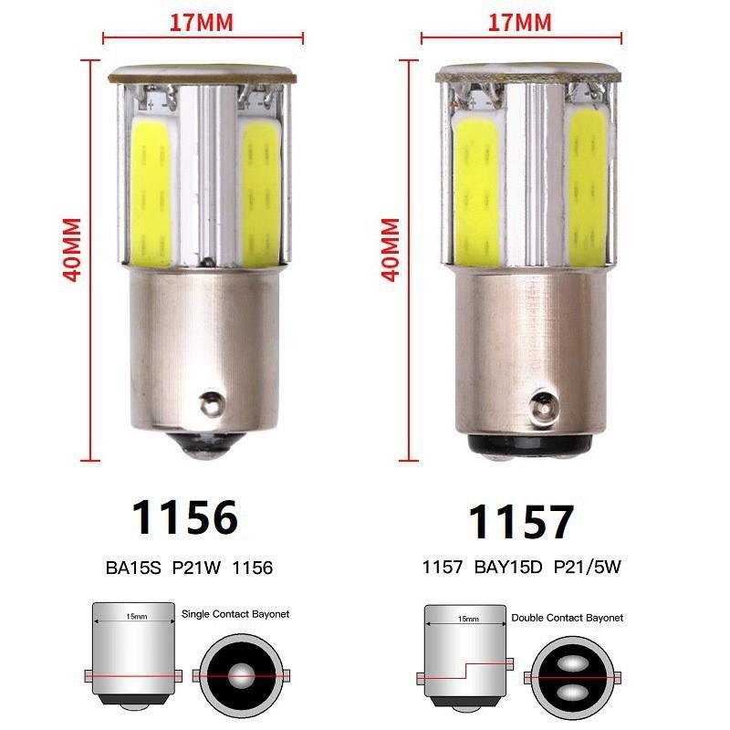 2Pcs Big Cob Led 1156 1157 Ba15S Brake Lights Bulbs 12V For Car Reverse Stop Brake Rear Lights Bulbs