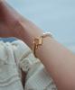 Sundaydiscoclub Pearl Half Chain Bracelet Gold
